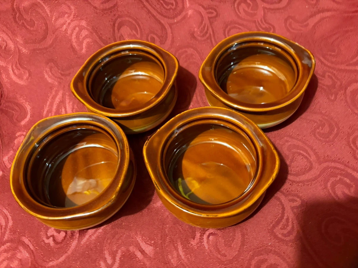 Set of 4 CAC China Brown Glazed Bowls - photo 2