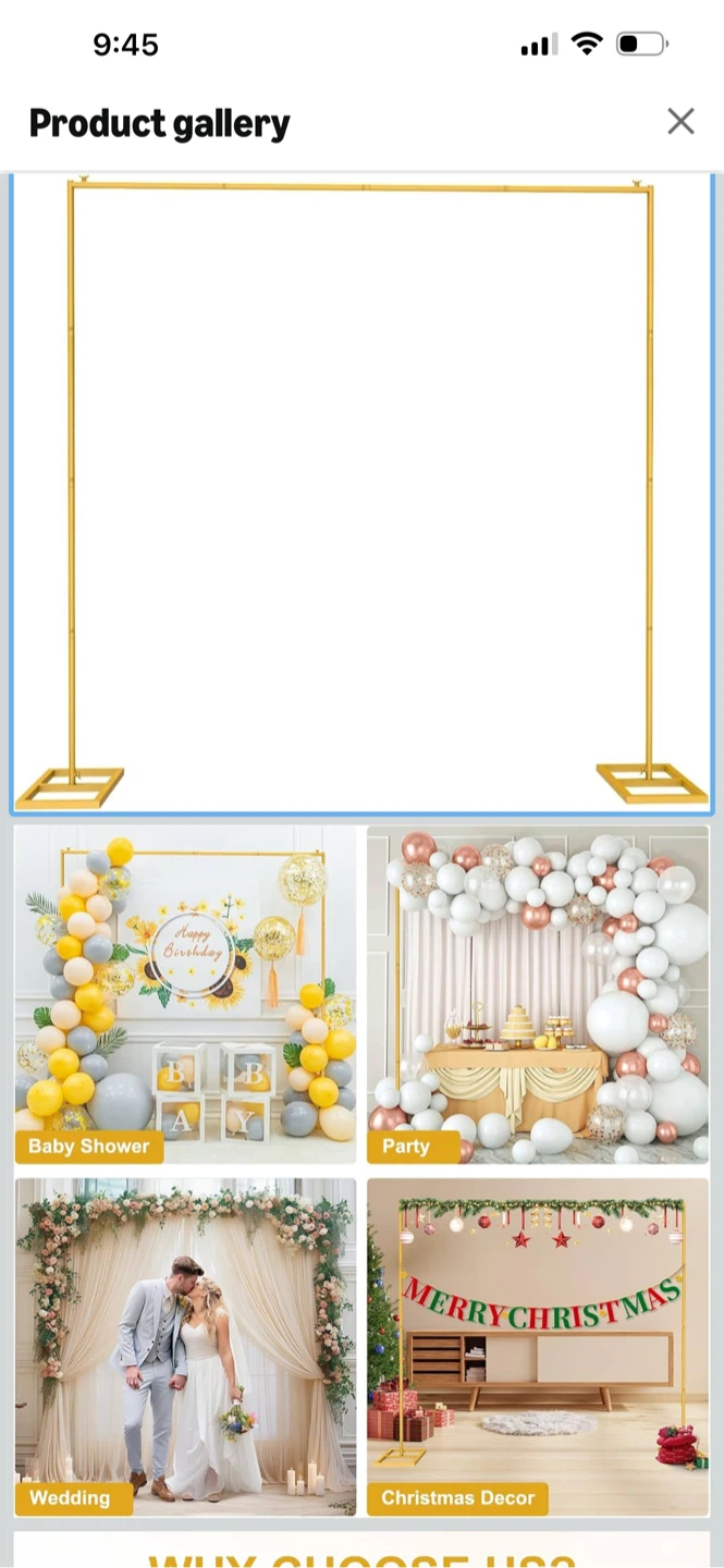 8Ft adjustable Party Arch Backdrop Frame