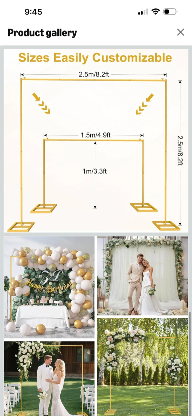8Ft adjustable Party Arch Backdrop Frame - photo 2