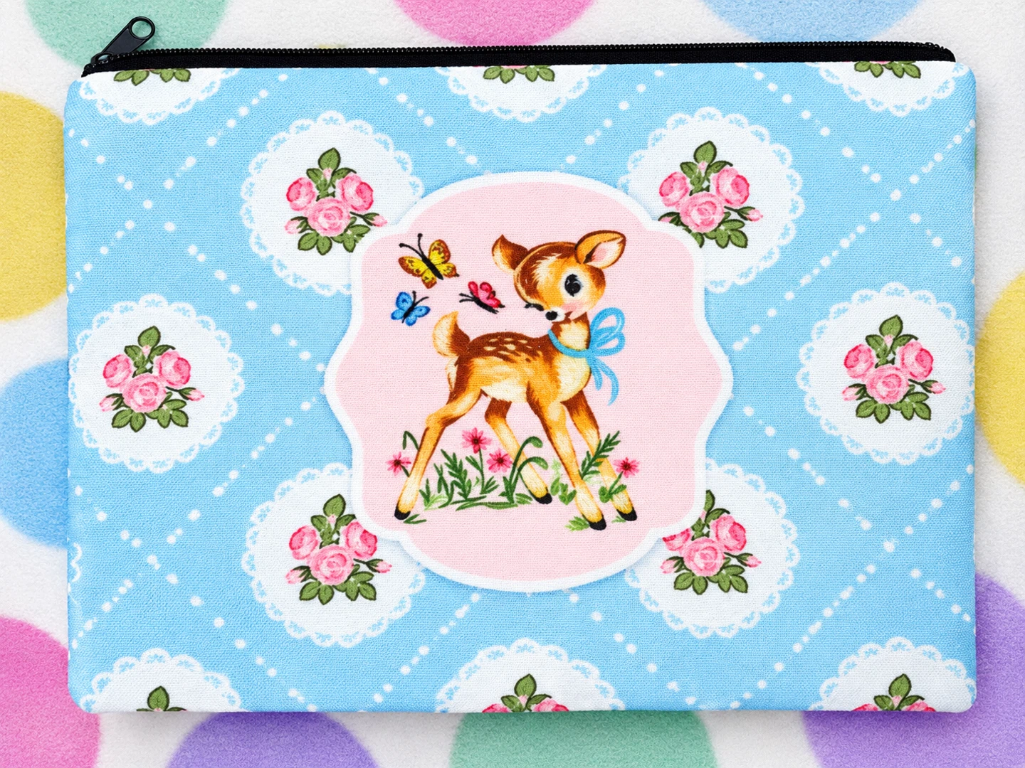 Vintage Style Deer Print Zipper Pouch