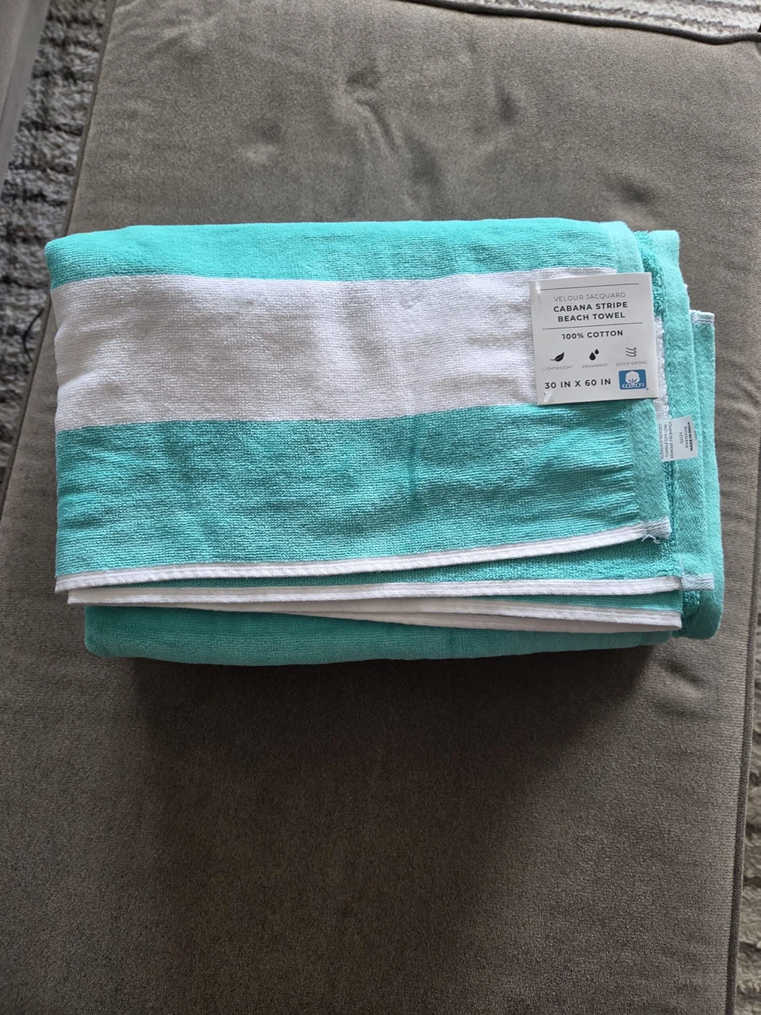 Velour Jacquard Cabana Stripe Beach Towel - photo 2