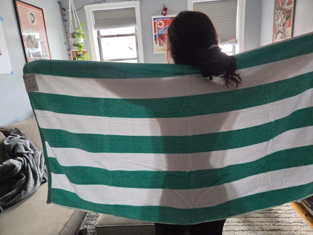 Velour Jacquard Cabana Stripe Beach Towel - photo 4