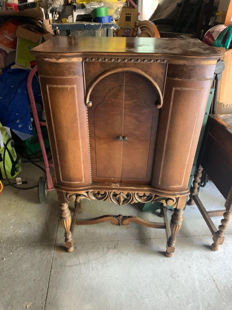 Vintage Wooden Radio Cabinet