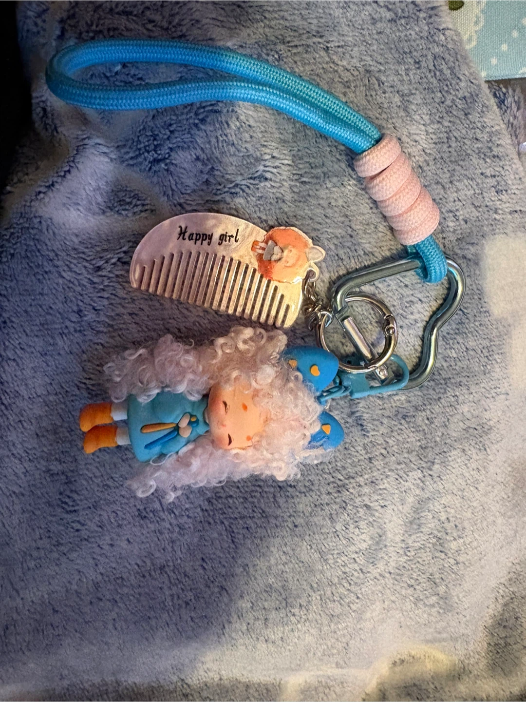 Happy Girl Doll Keychain with Comb - photo 2
