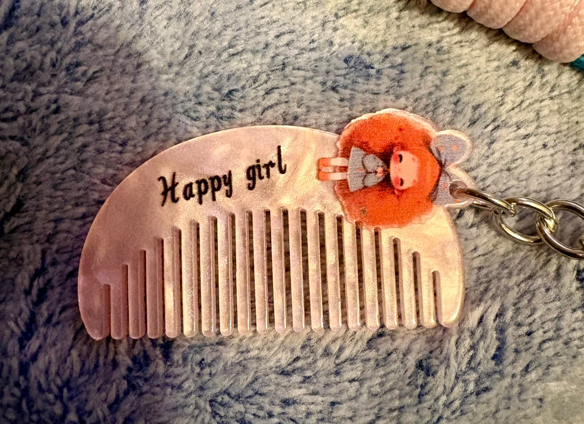 Happy Girl Doll Keychain with Comb - photo 4