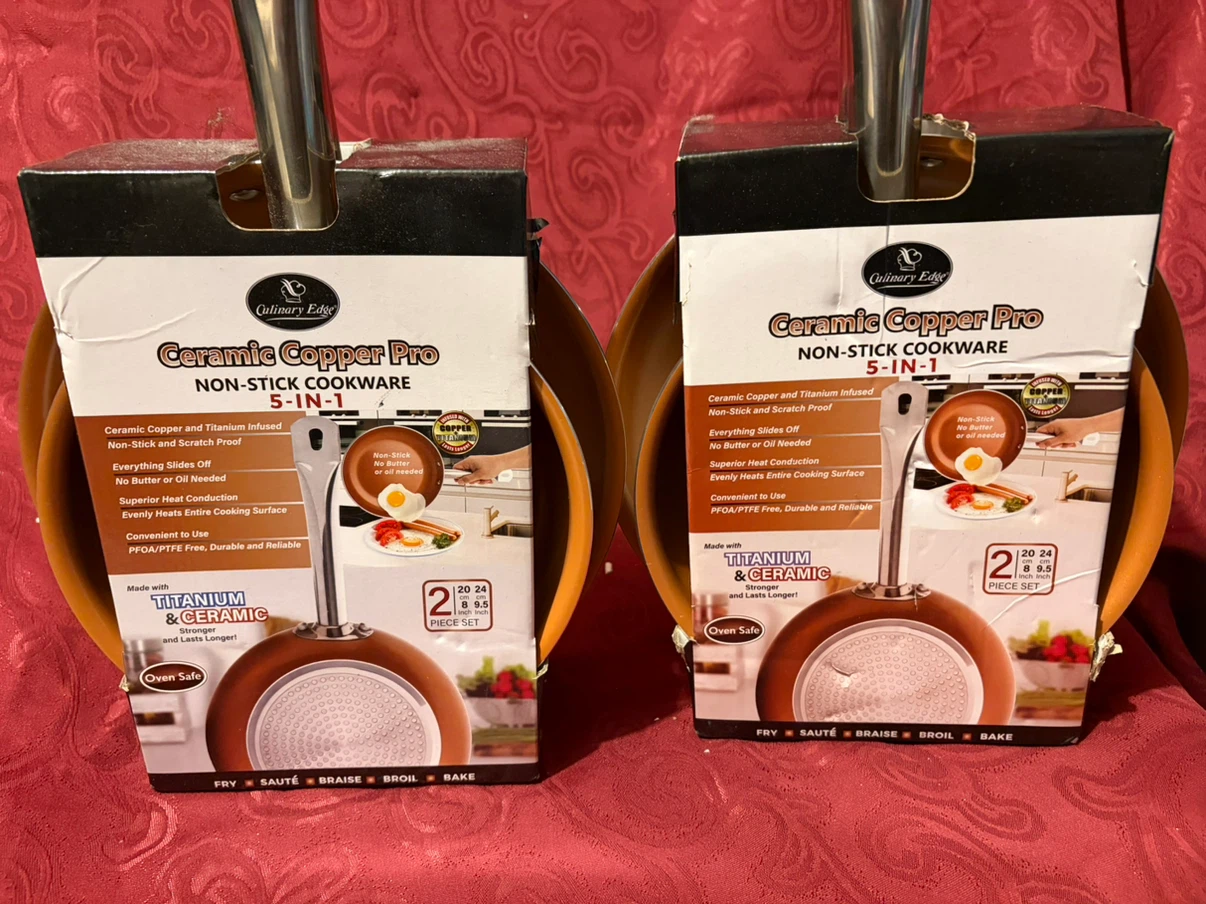Culinary Edge Ceramic Copper Pro 2-Piece Pan Set - photo 2