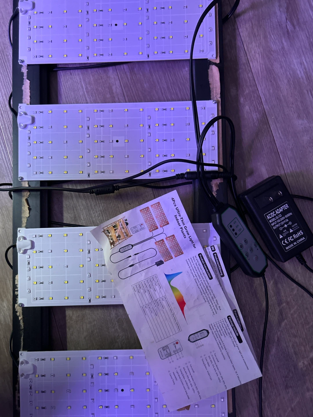 4-Piece Ultra-Thin Indoor LED Grow Light Set - photo 2