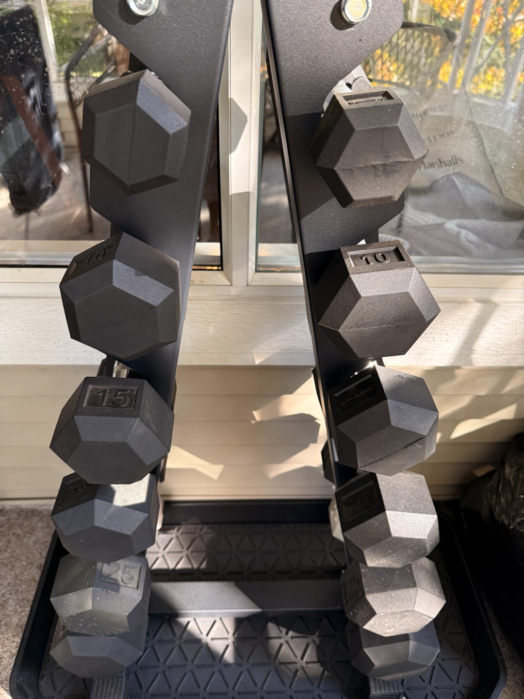 Inspire Fitness 210 lb Coated Hex Dumbbell Set