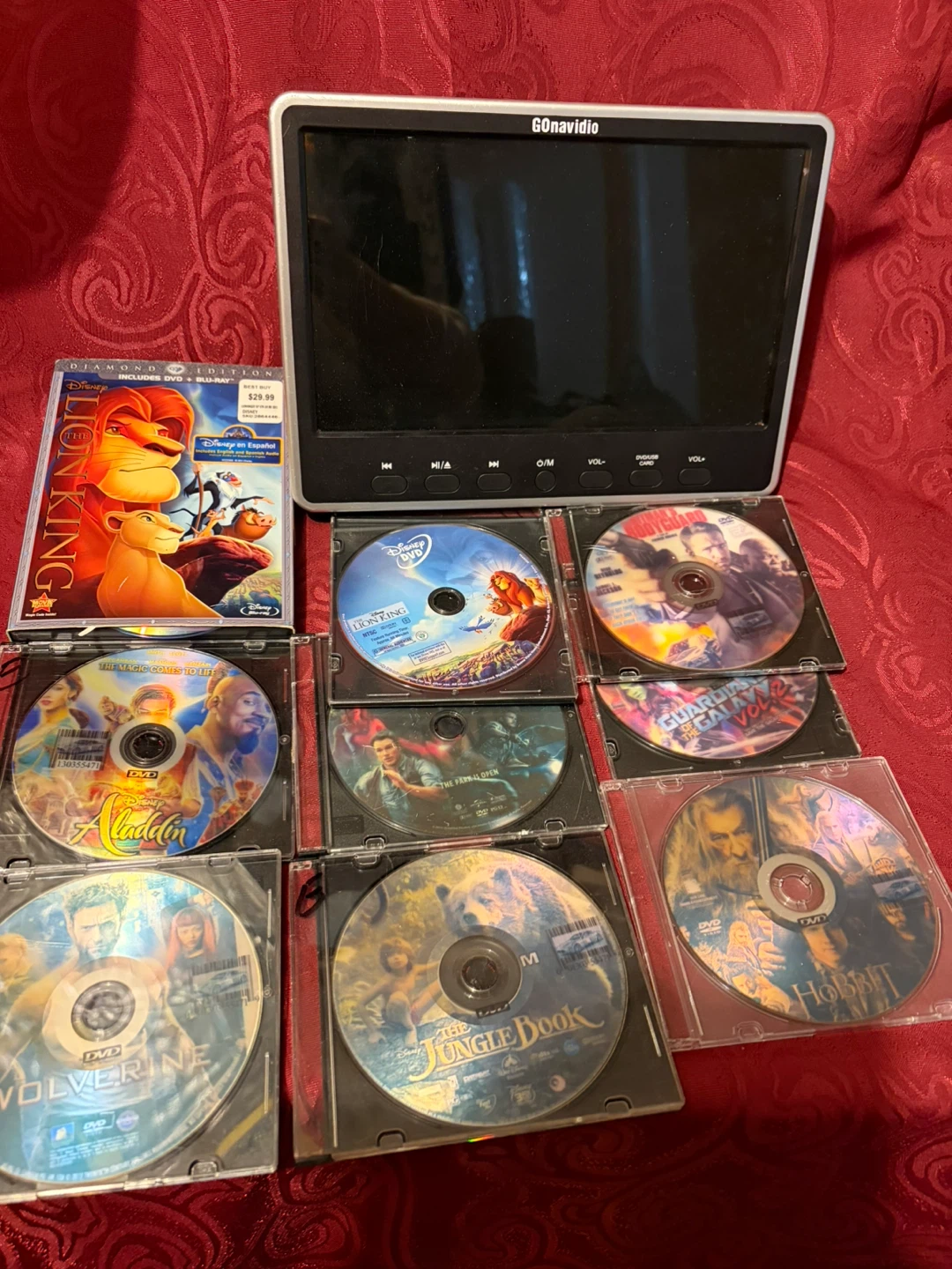 Gonavidio Portable DVD Player with 8 Movie Collection