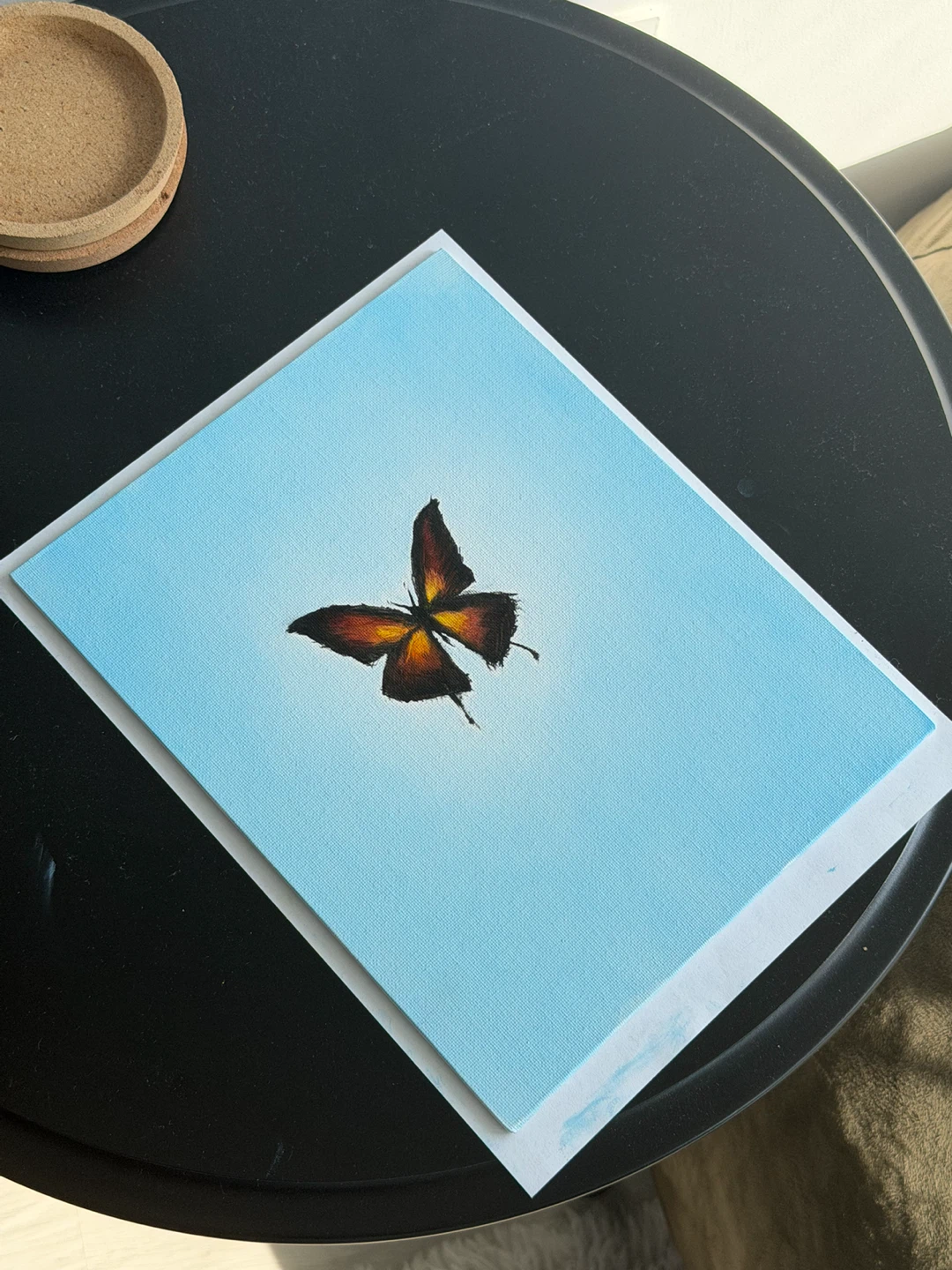 Butterfly painting on canvas, oil painting