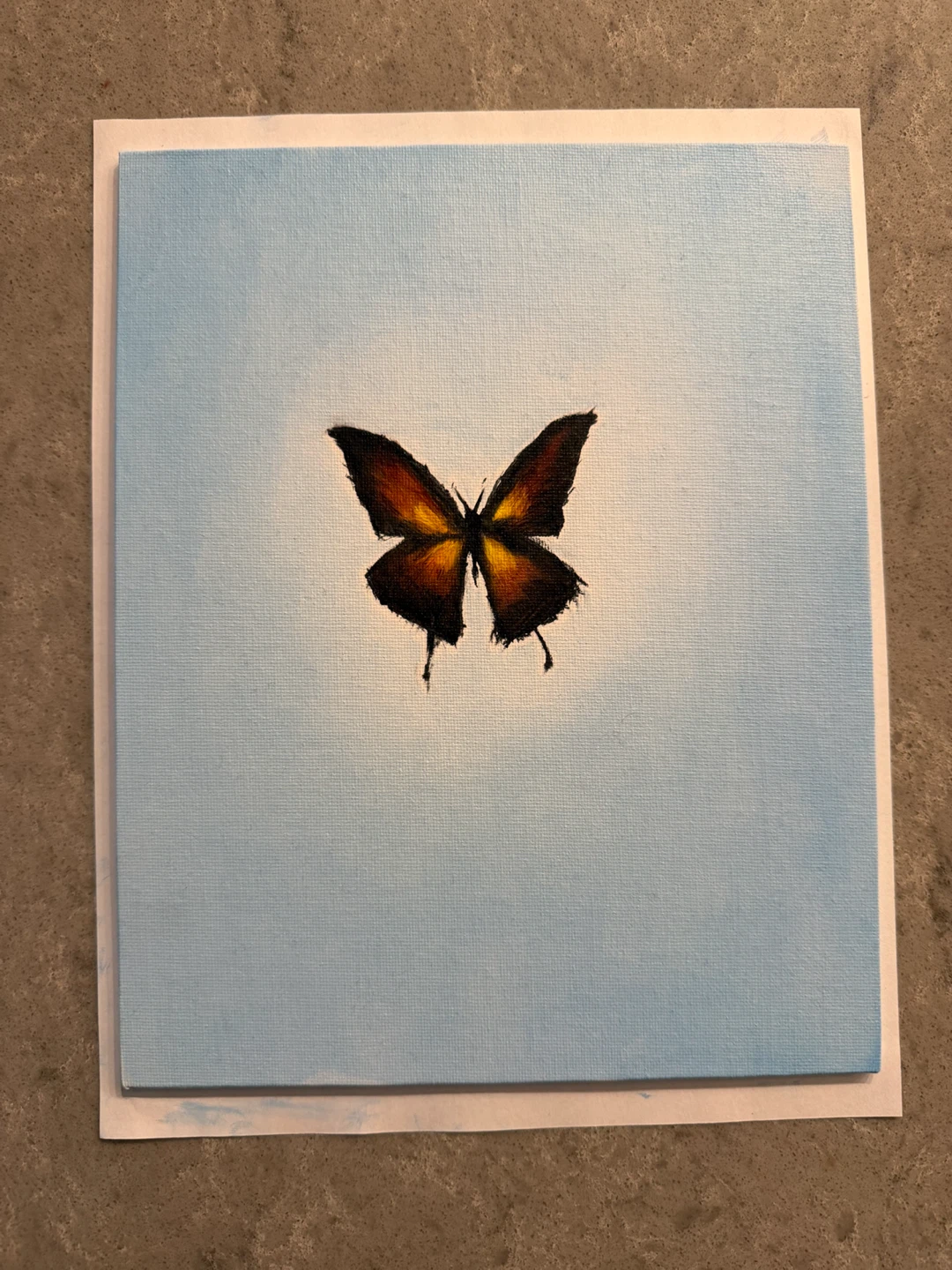 Butterfly painting on canvas, oil painting - photo 2