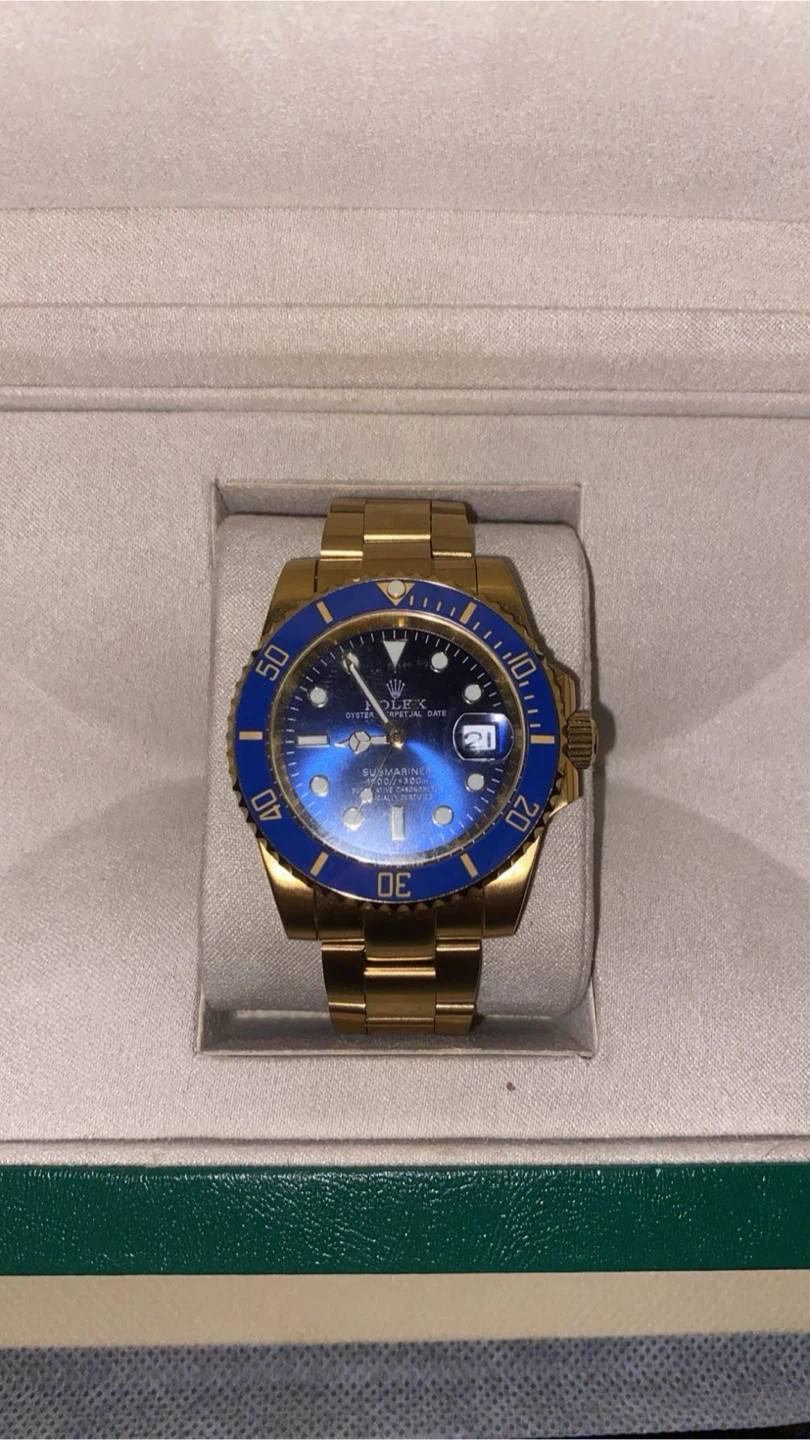 Rolex Submariner Date Gold Blue Watch - photo 2