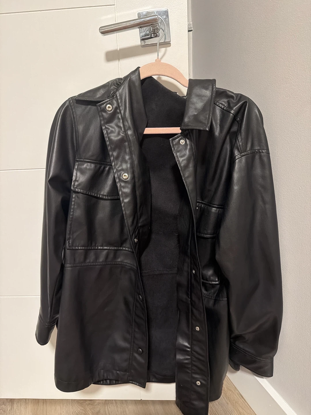 Zara Black Faux Leather Jacket