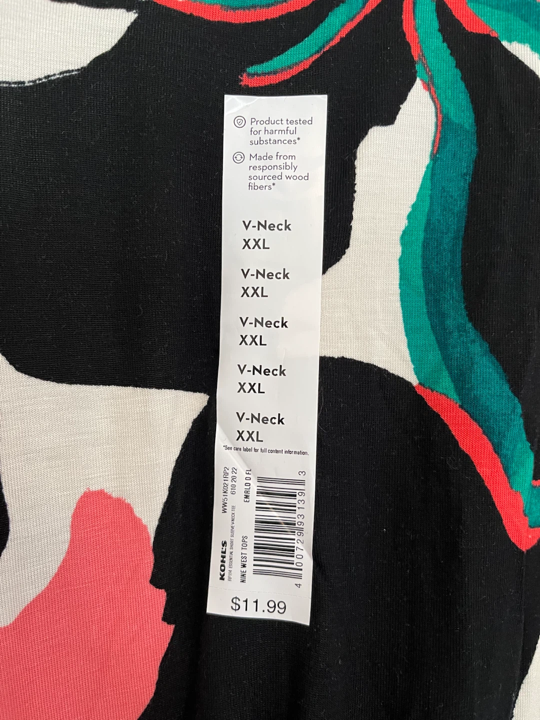 Nine West V-Neck Tee Floral Print XXL - photo 4