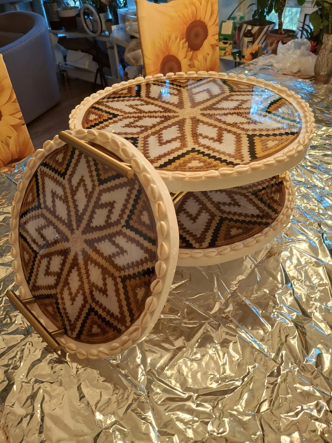 Two-Tiered resin Decorative Serving Stand with Matching Tray - photo 5