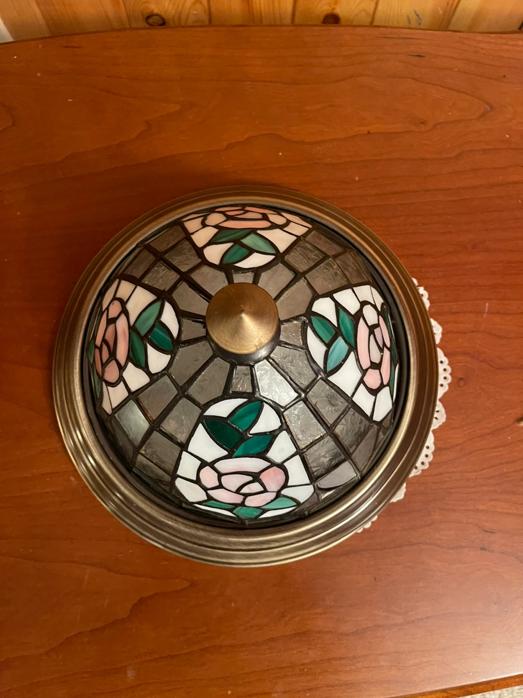 A beautiful stained glass flush mounted ceiling light - photo 4