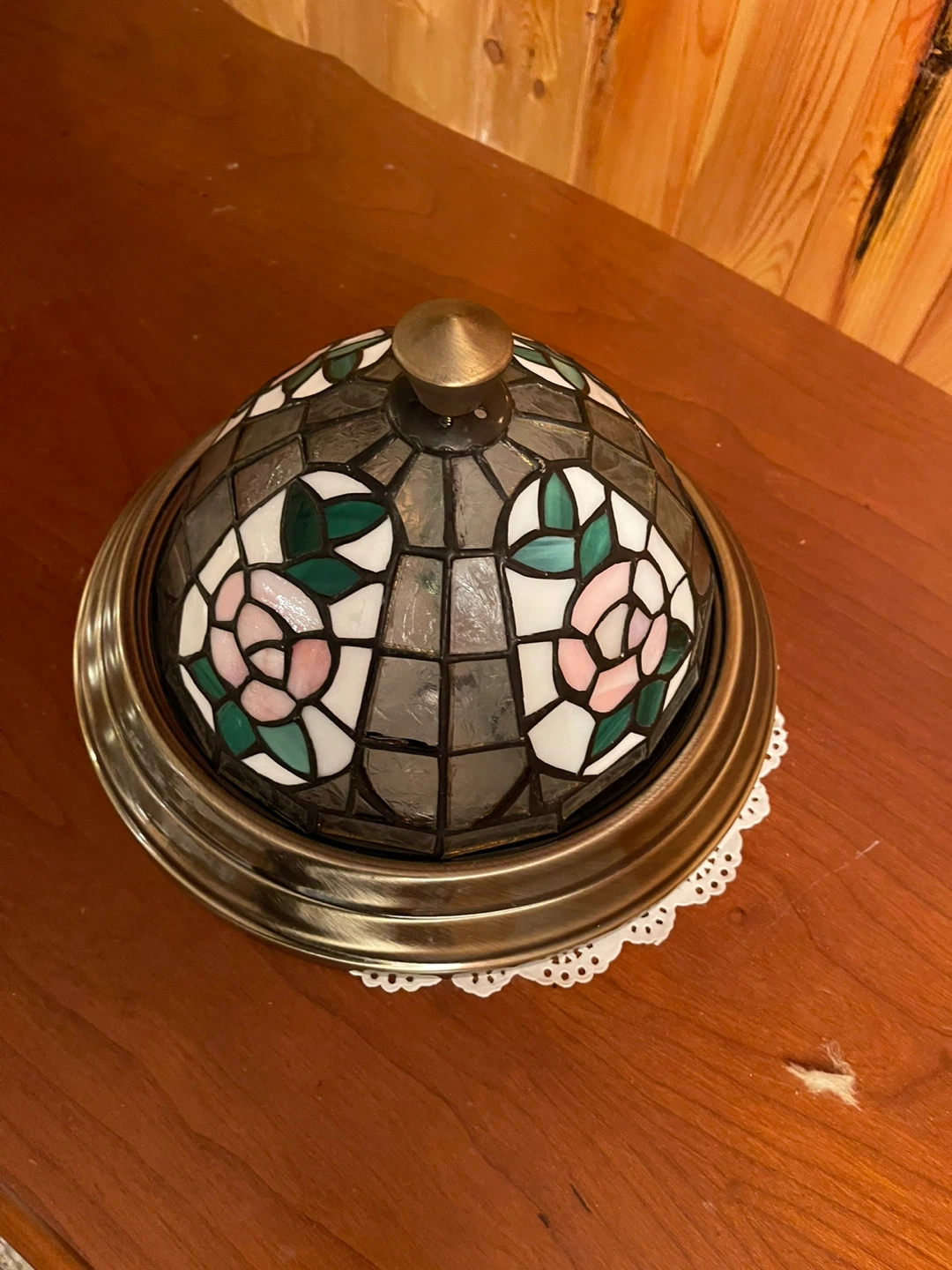 A beautiful stained glass flush mounted ceiling light - photo 5