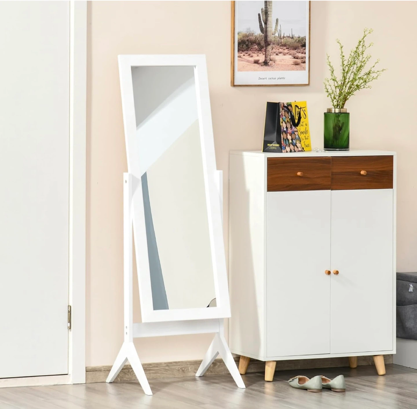White Full Length Standing Mirror - photo 3