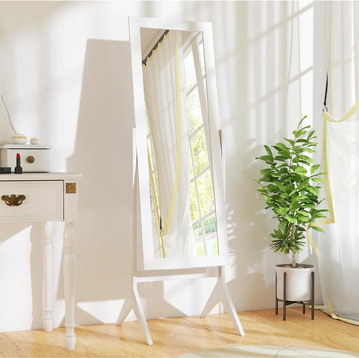 White Full Length Standing Mirror - photo 5