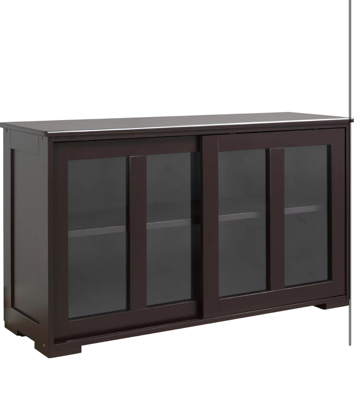 Dark Brown Sliding Door Storage Cabinet