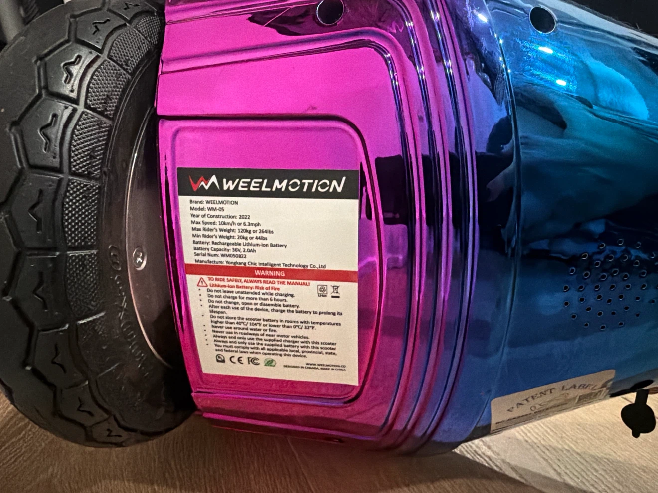 Weelmotion Hoverboard WM-05 Pink/Blue - photo 3