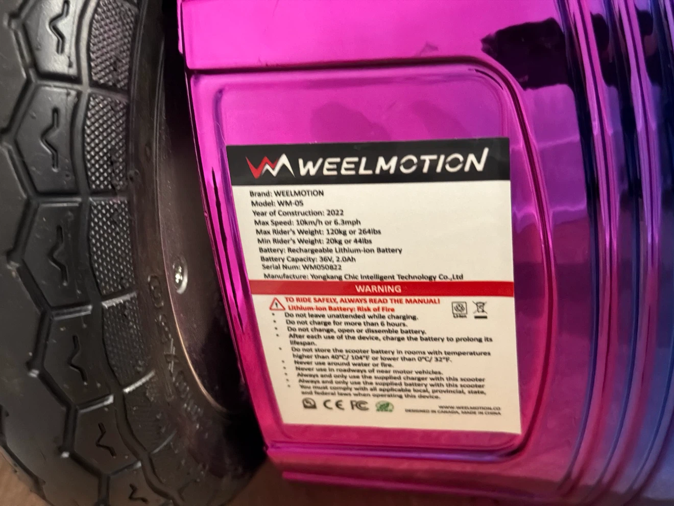 Weelmotion Hoverboard WM-05 Pink/Blue - photo 5