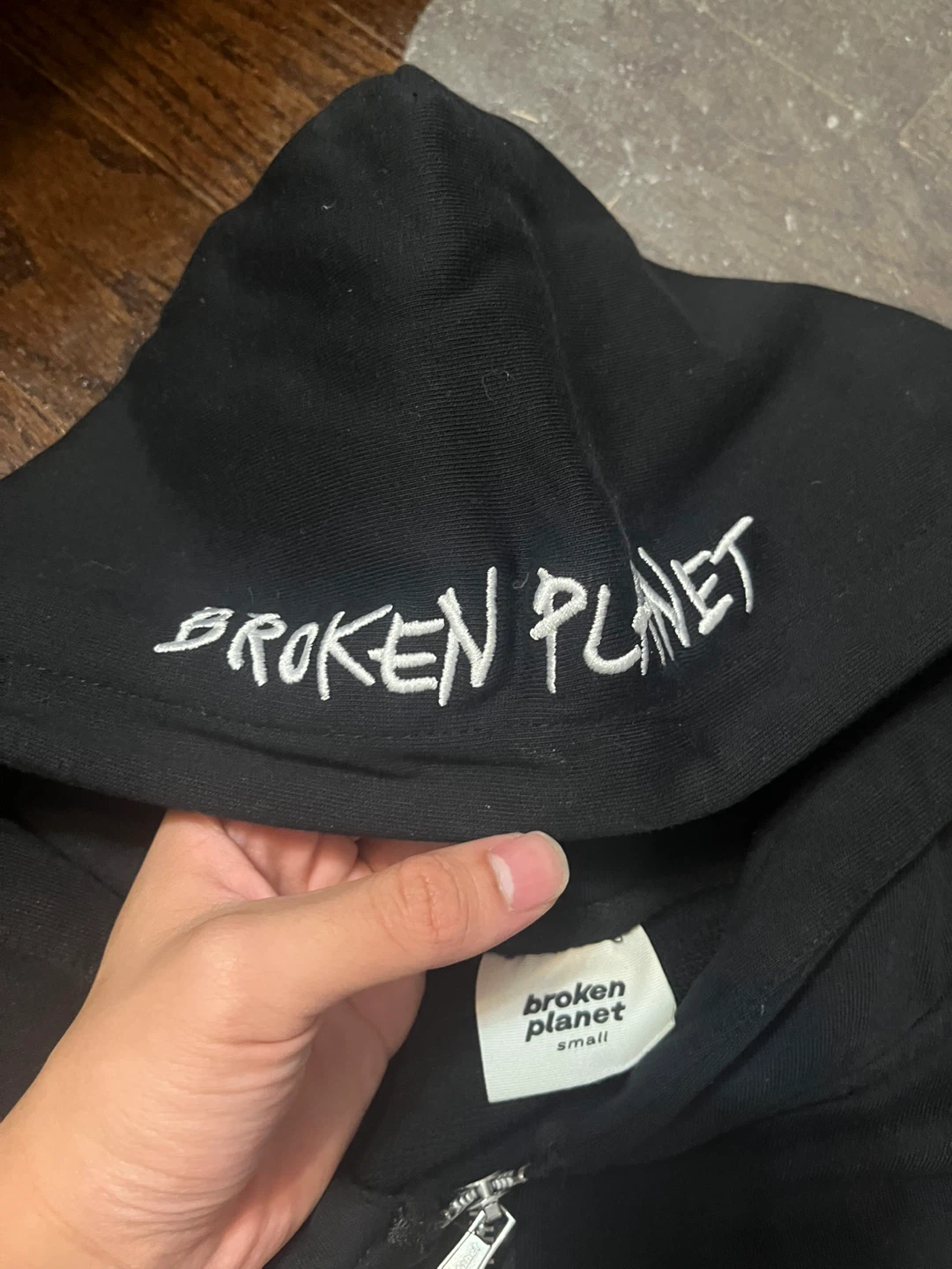 Broken Planet Market Black Zip-Up Hoodie - photo 3