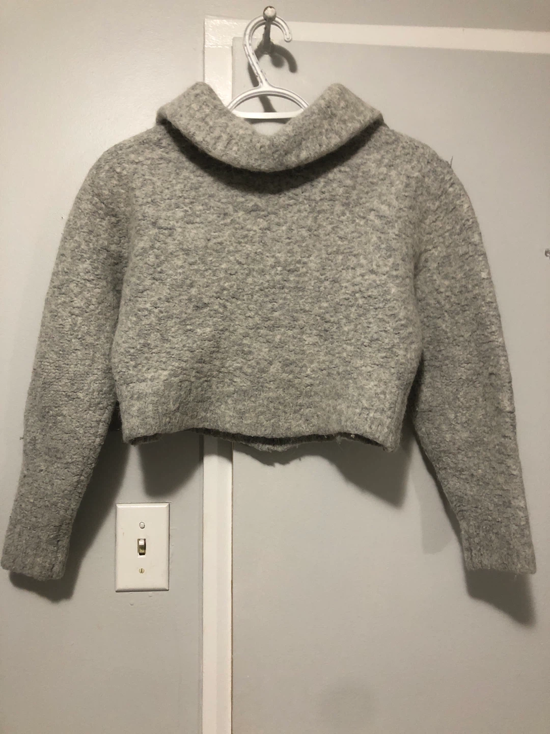 Alfred Free Grey Cropped Zip-Up Sweater - photo 4