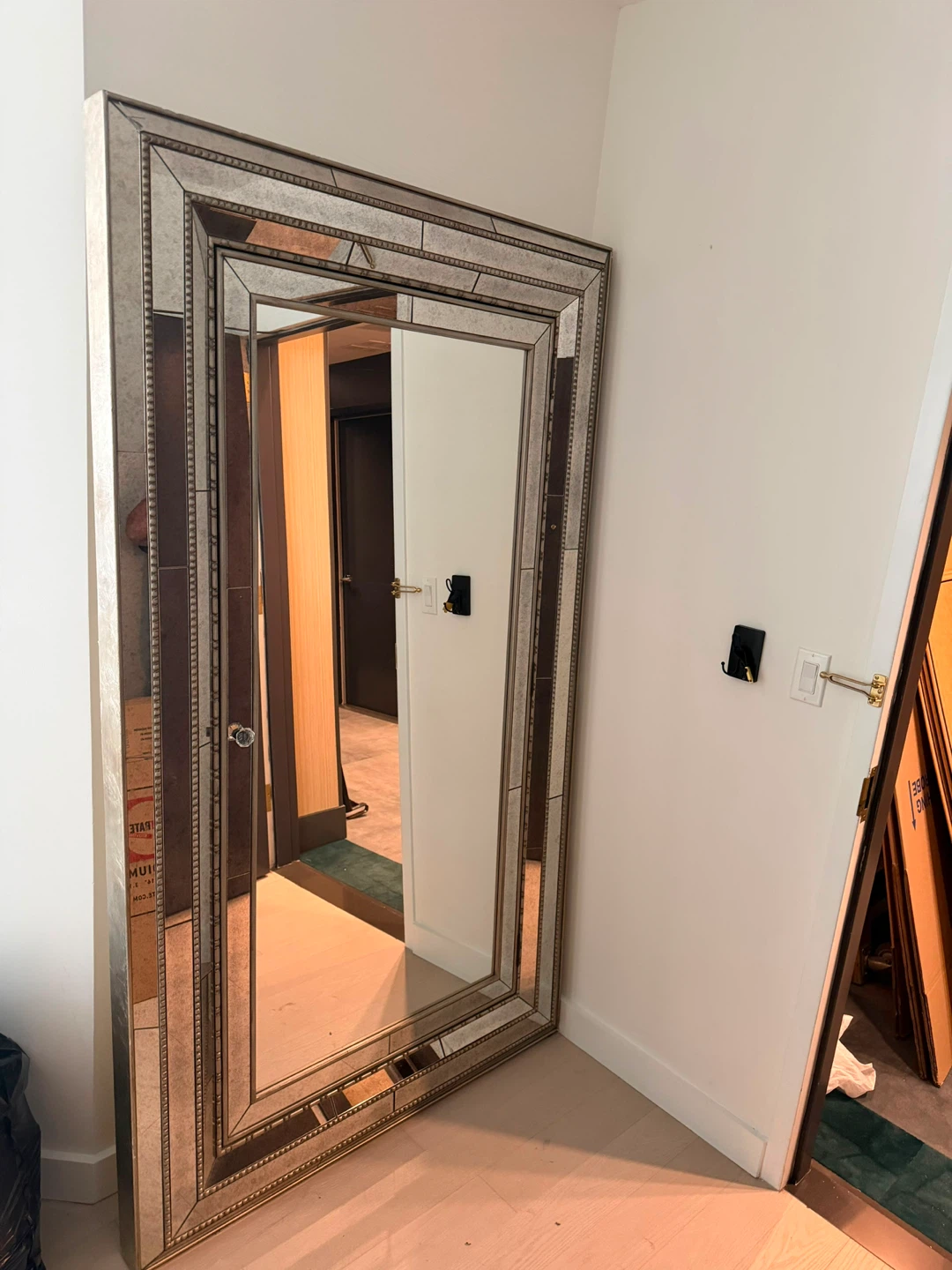 Large Antique Style Framed Floor Mirror - photo 2