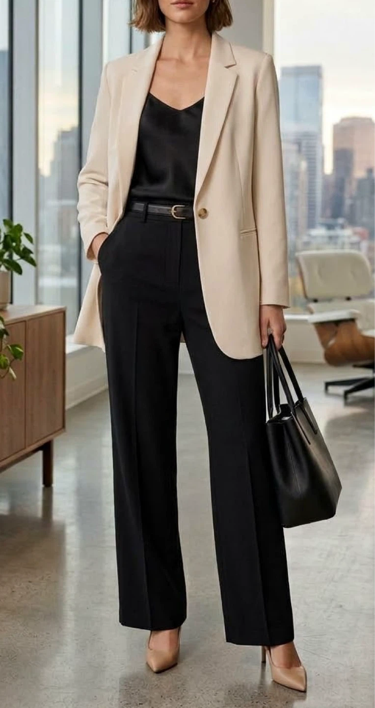 Rachel Zoe Beige Double-Breasted Blazer