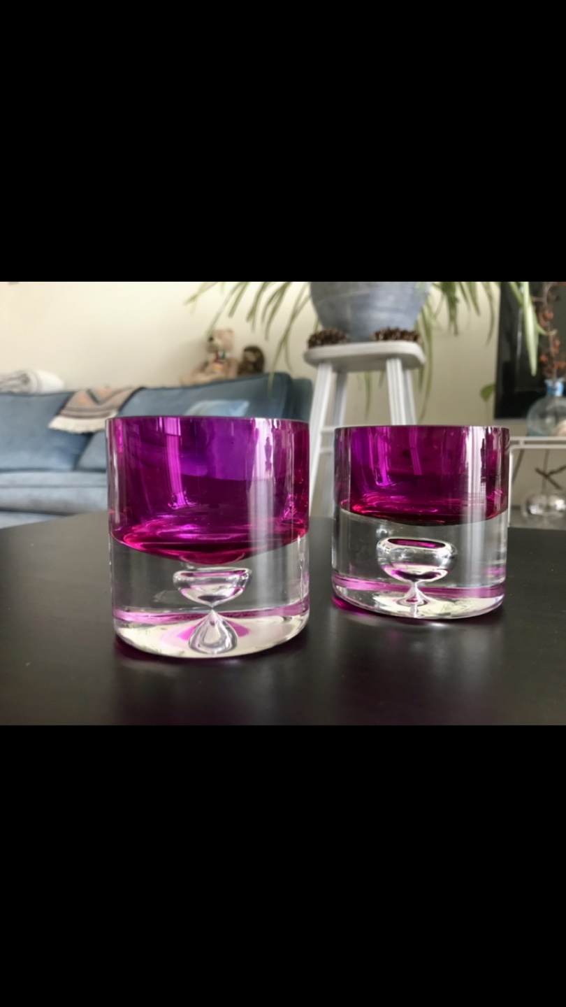 Austrian Glass Tealight Holders (2) *RETAIL $65 +✨FREE Tealights