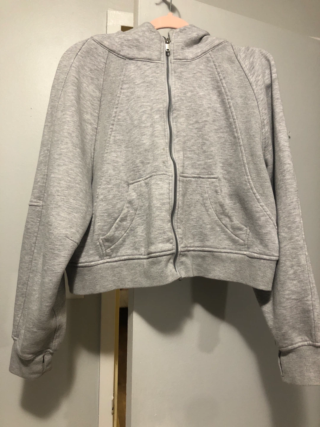 Grey cropped zip-up hoodie - photo 2