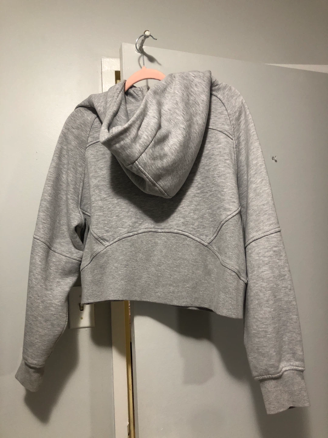 Grey cropped zip-up hoodie - photo 3