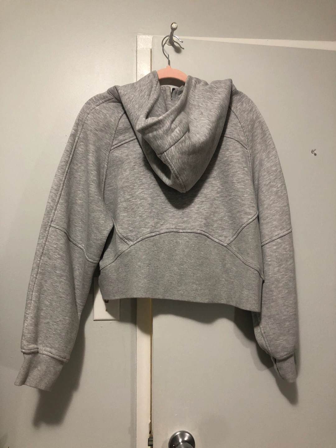 Grey cropped zip-up hoodie - photo 4