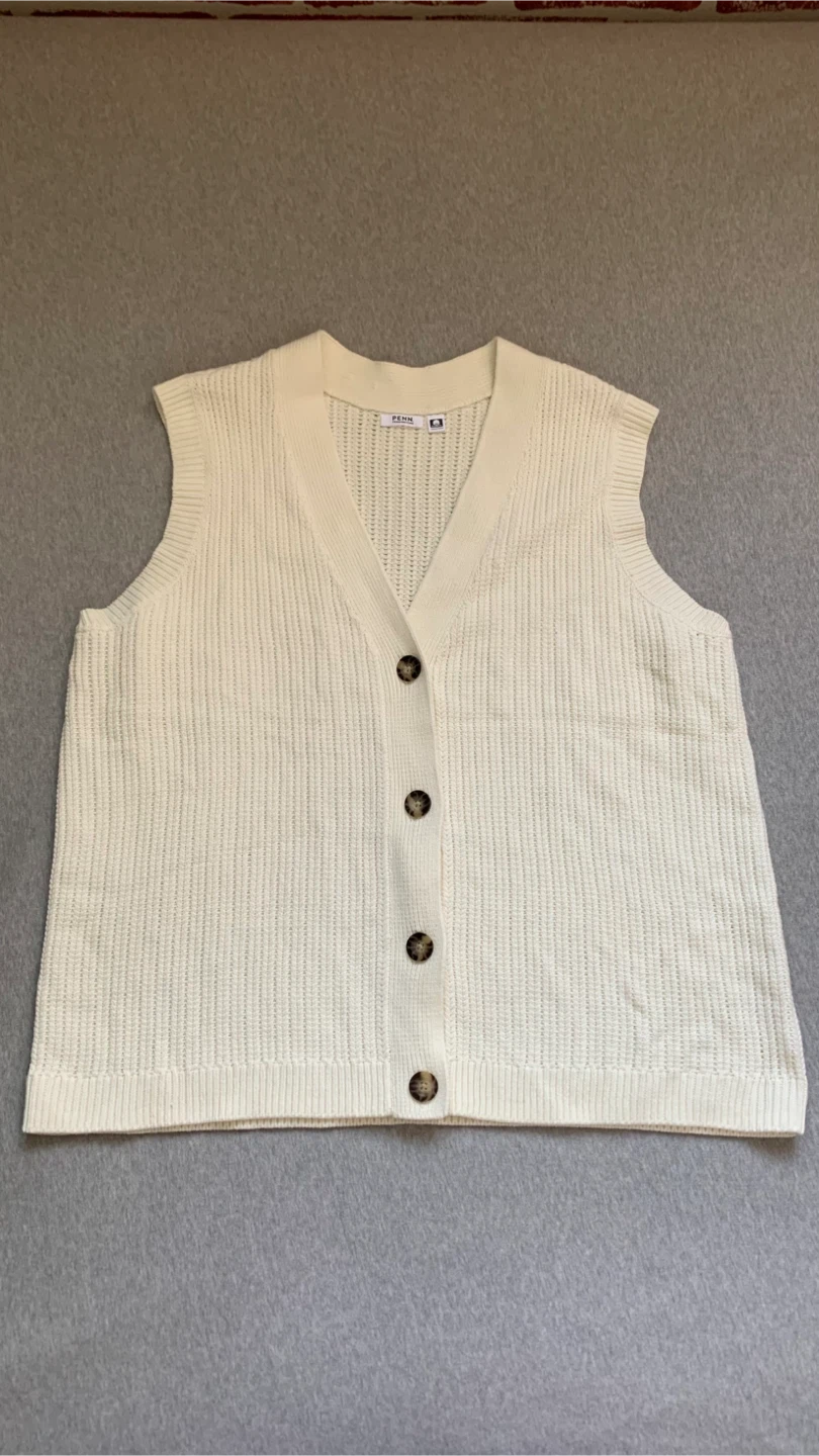 PENN Penningtons Cream Knit Vest - Size 3X