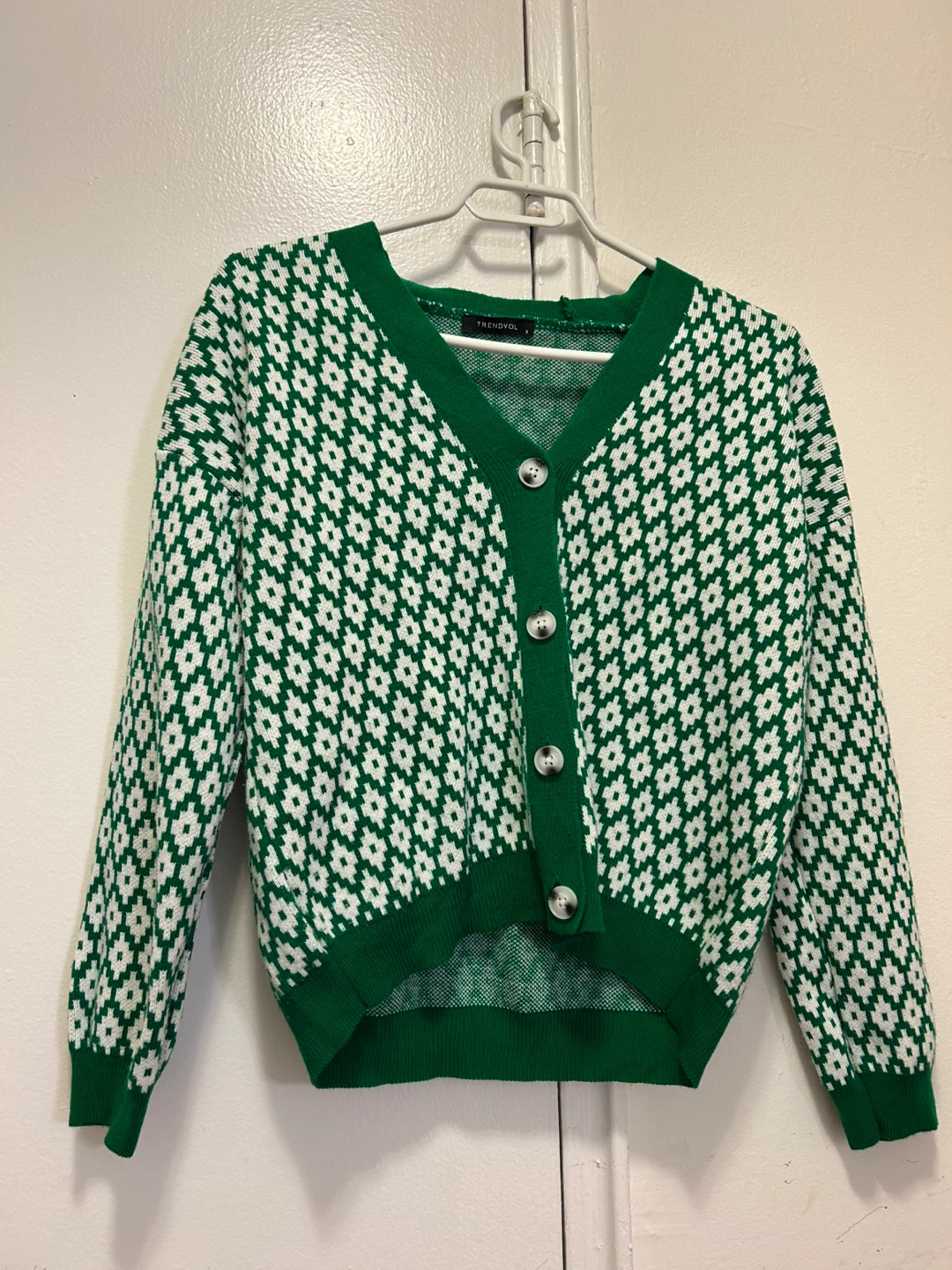 Trendyol Green Geometric Cardigan