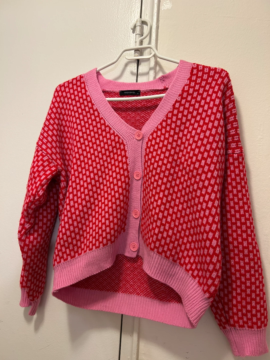 Trendyol Red and Pink Patterned Cardigan