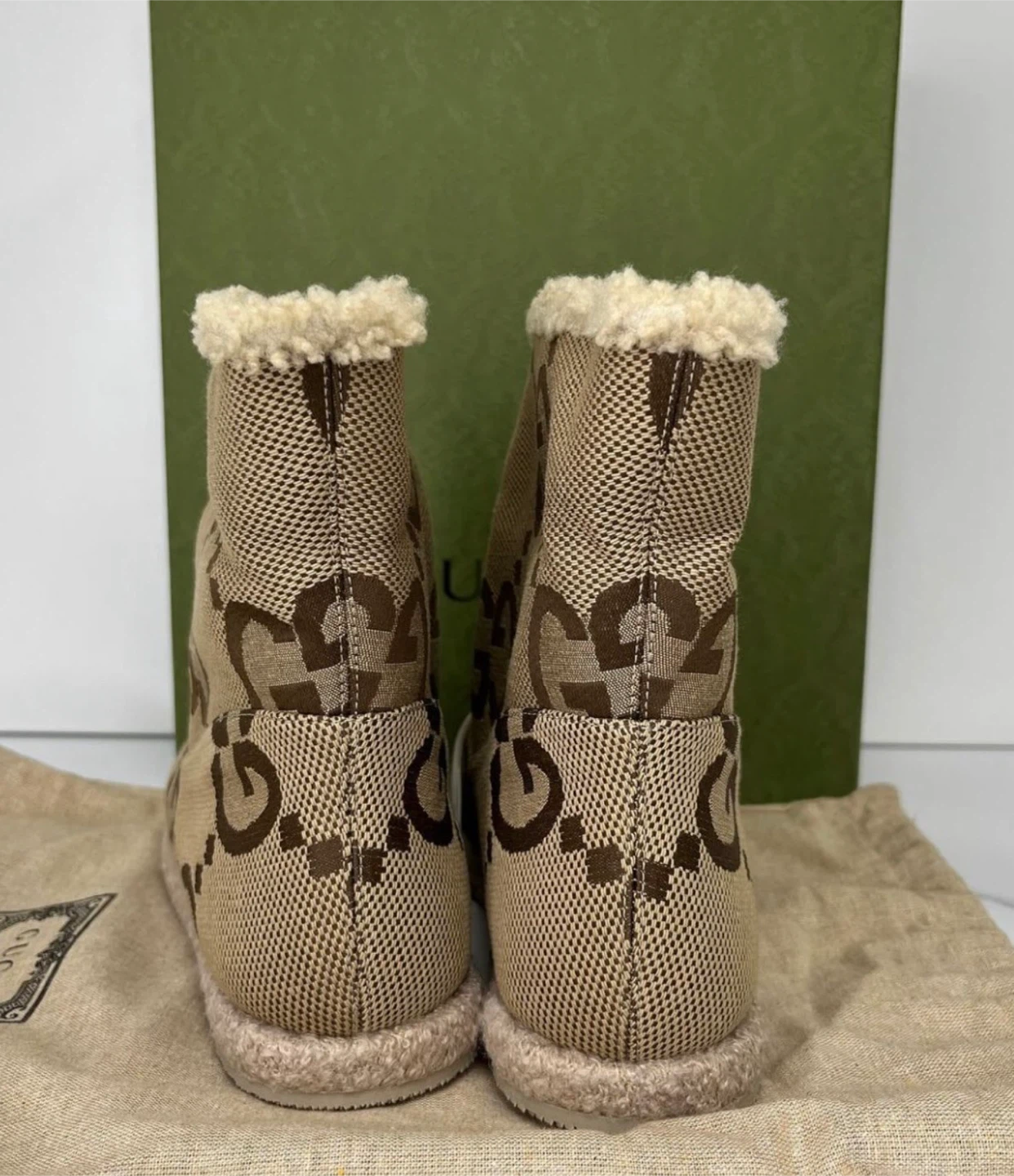 Gucci GG Logo Sheepskin Ankle Boots - photo 2