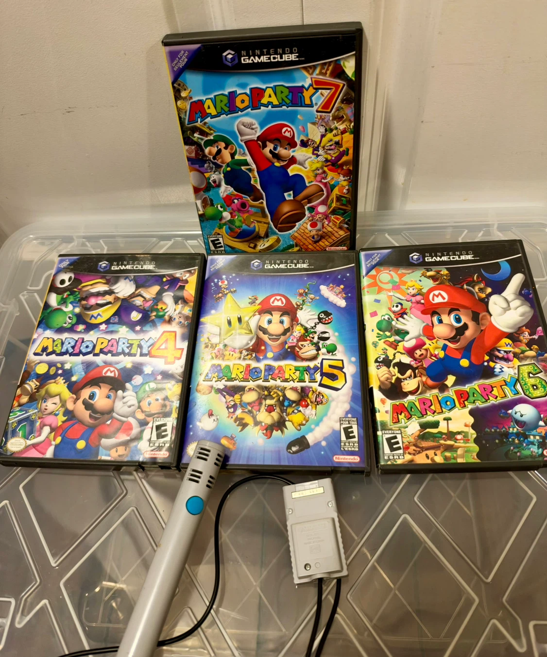 Nintendo Mario Party 4, 5, 6, 7 GameCube Games and Microphone