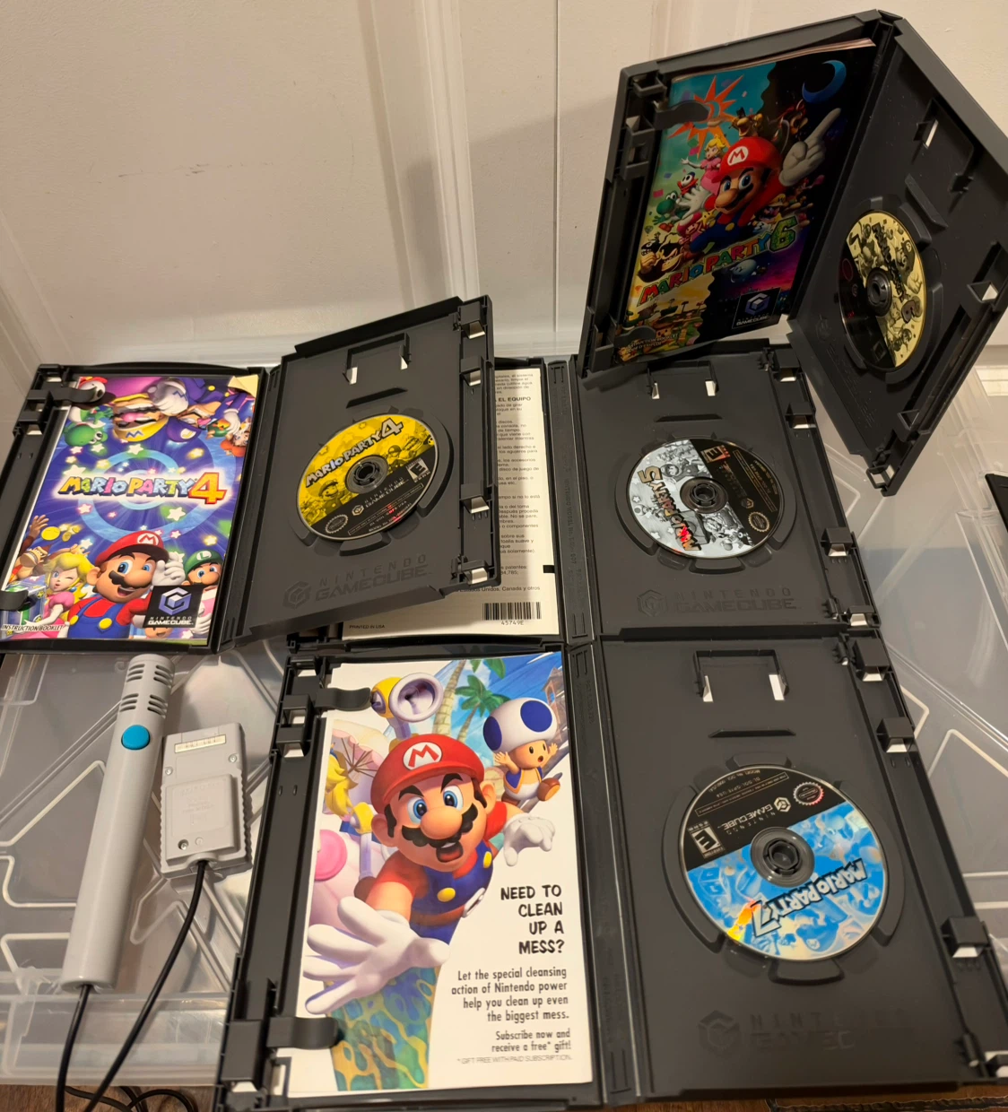 Nintendo Mario Party 4, 5, 6, 7 GameCube Games and Microphone - photo 2