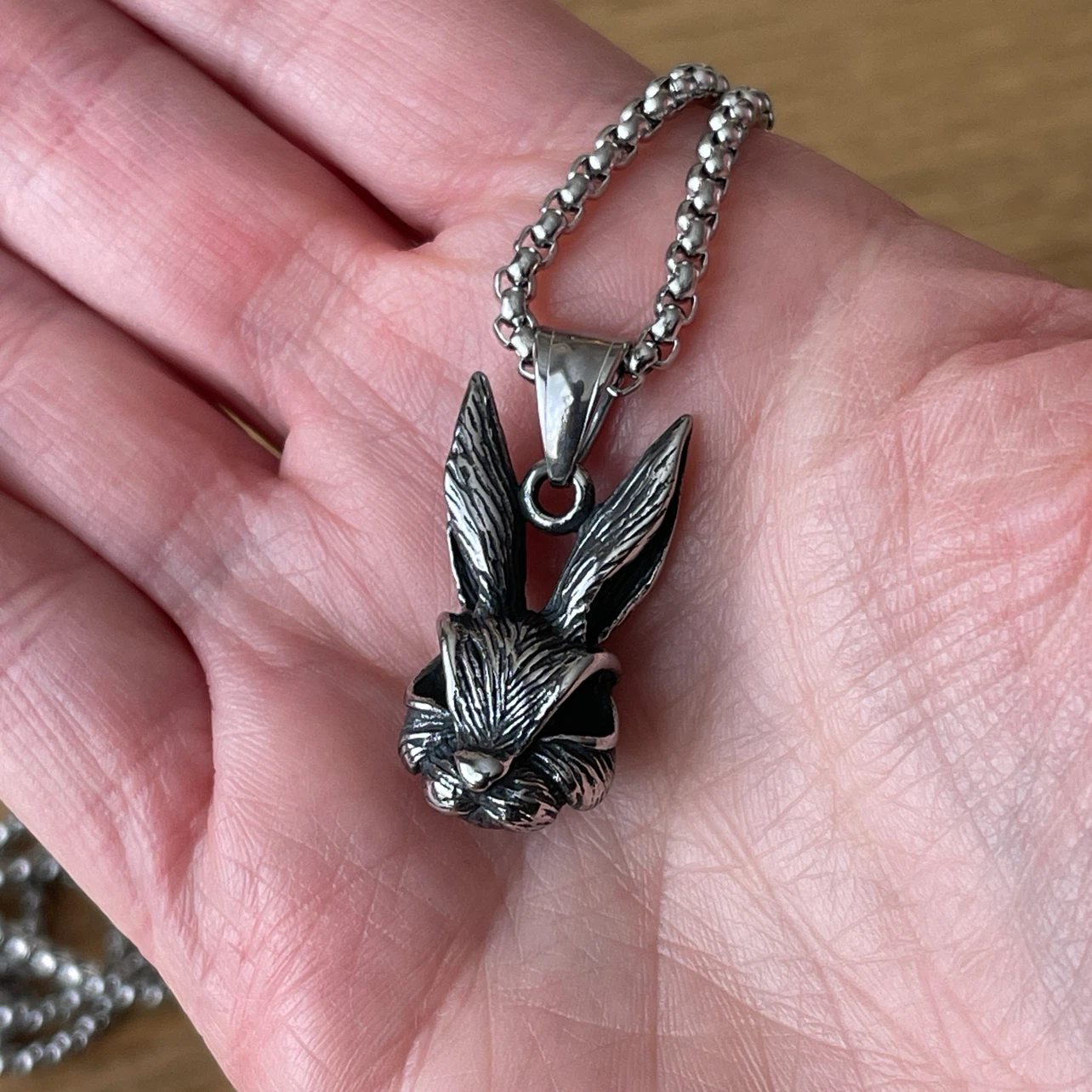 Rabbit stainless steel necklace - photo 3
