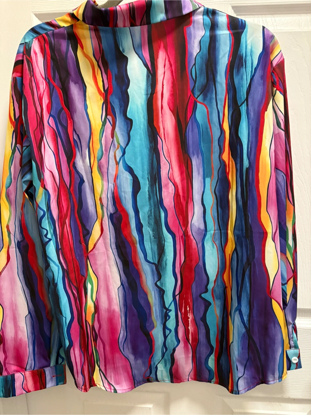 Abstract Print Long Sleeve Button Down Shirt