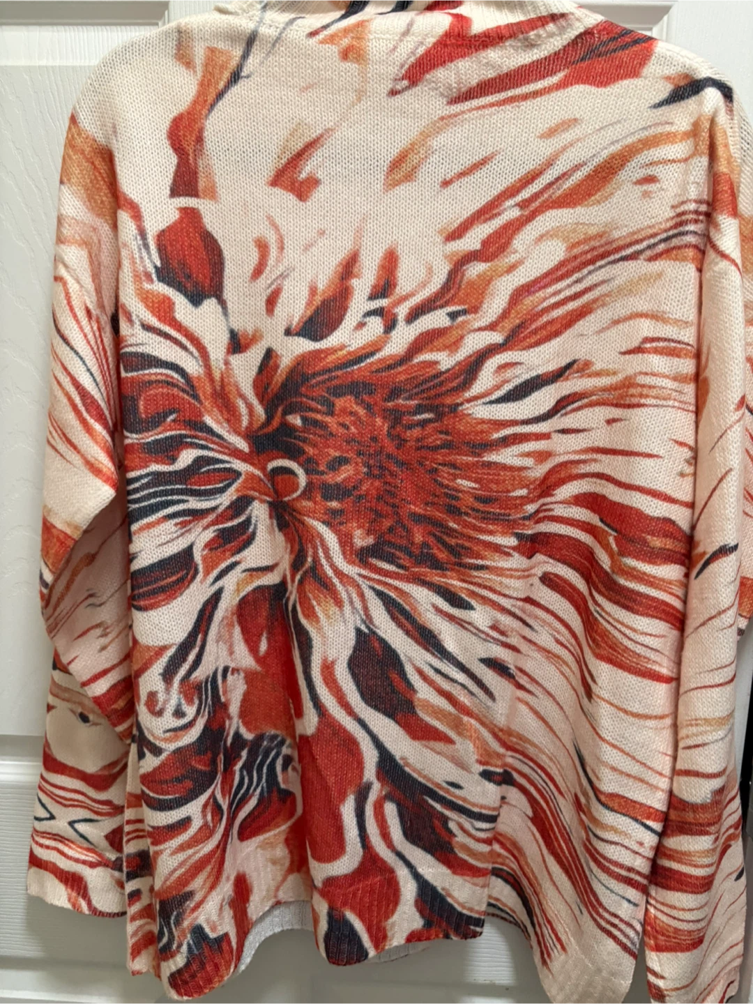 Abstract Print Mock Neck Knit Sweater