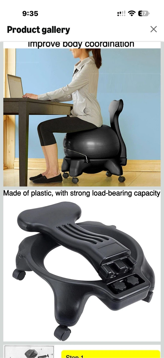 CanDo Inflatable Ergonomic Active Seating Ball Chair