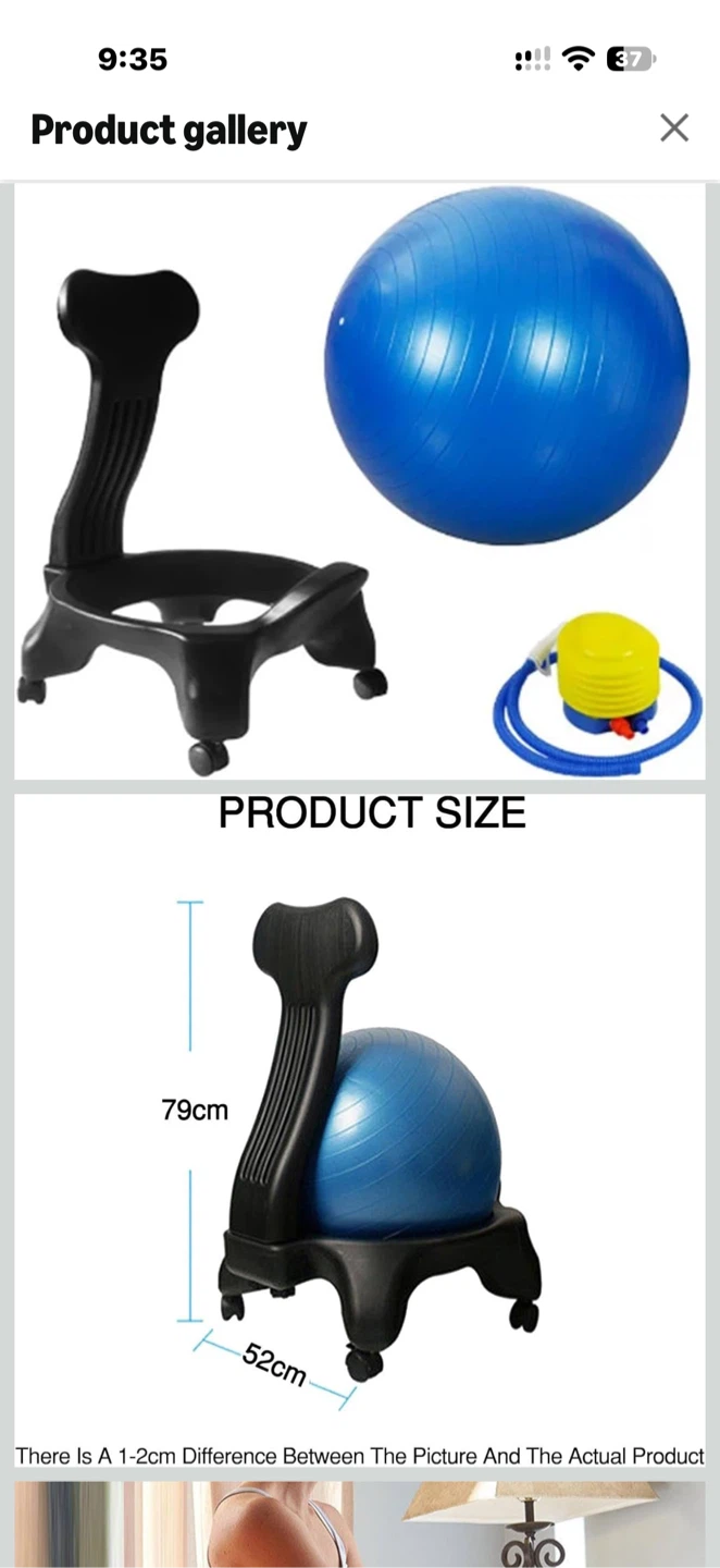CanDo Inflatable Ergonomic Active Seating Ball Chair - photo 3