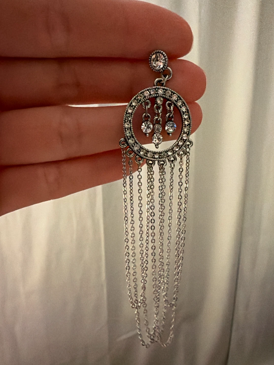 Silver-Tone Fringe Dangle Earrings - photo 2
