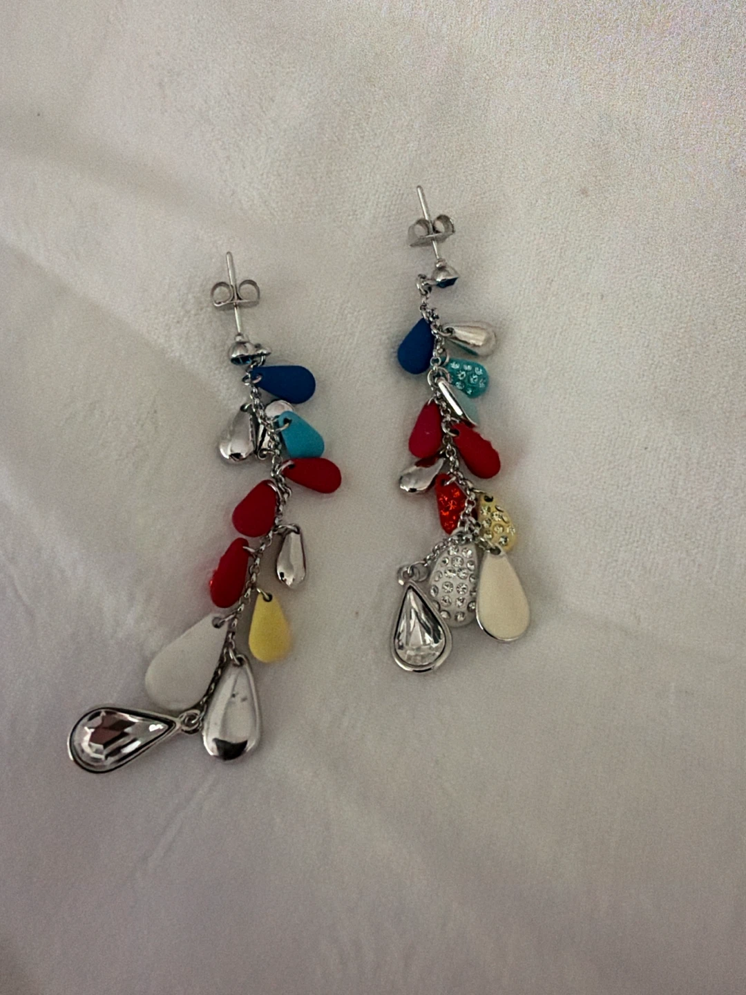 Multicoloured Crystal Teardrop Earrings