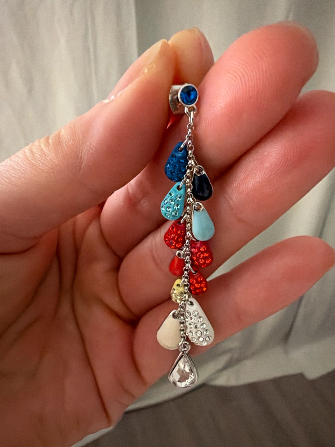 Multicoloured Crystal Teardrop Earrings - photo 2