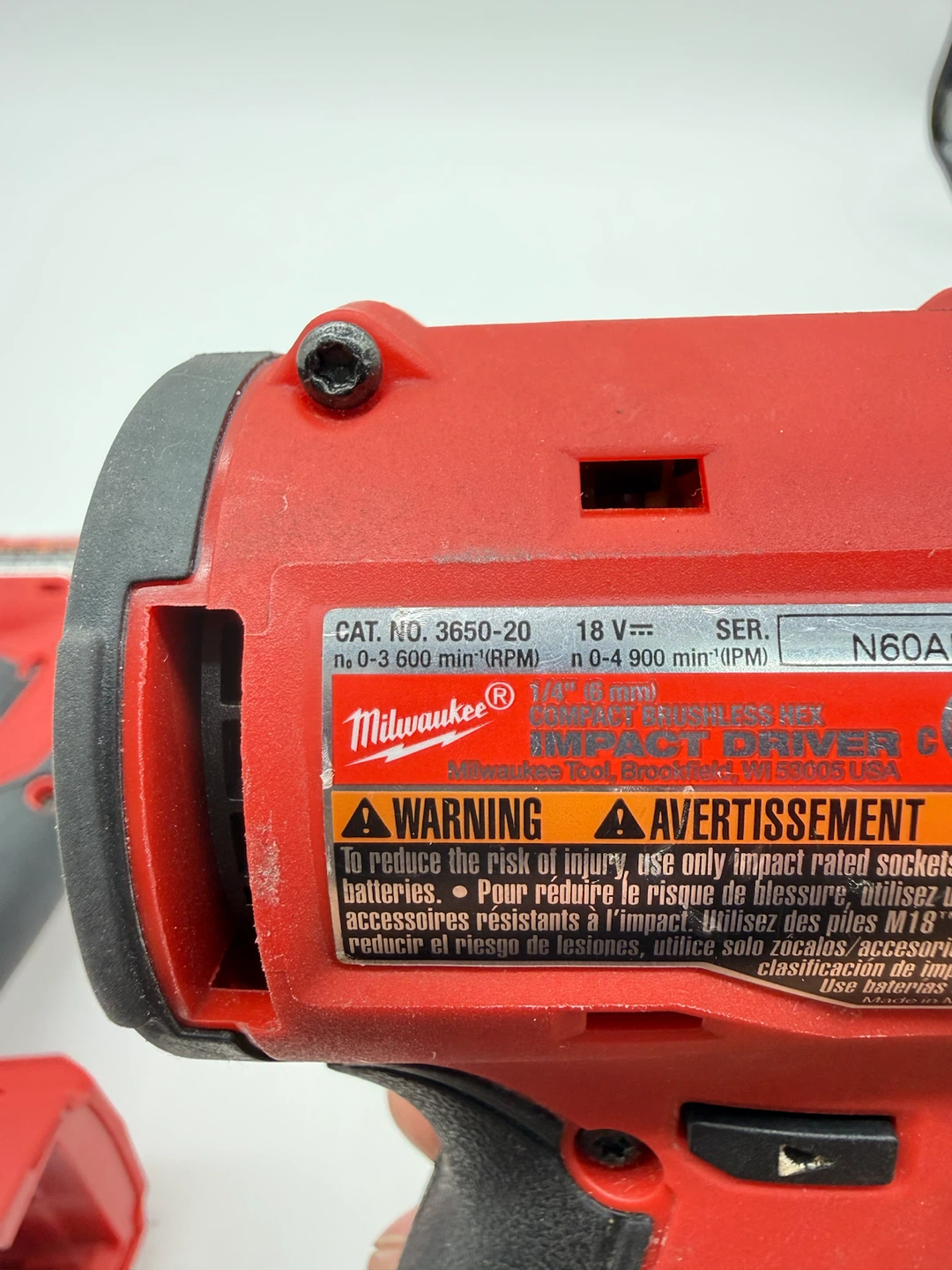 Milwaukee M18 Compact Brushless 1/4" Hex Impact Driver 3650-20 - photo 3