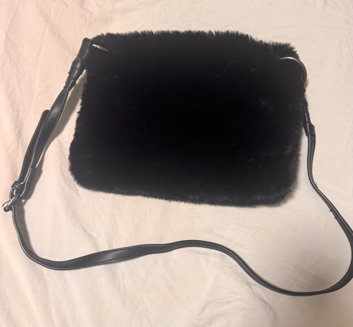 Black Faux Fur Crossbody Bag - photo 2